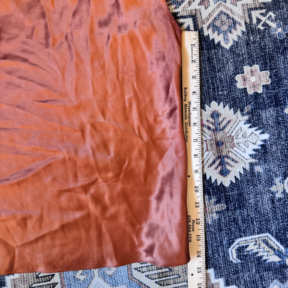 Ellen Tracy 100% Silk Cap Sleeveless Cowl Neck Blouse Tank Top Orange Size 8 - Picture 10 of 10